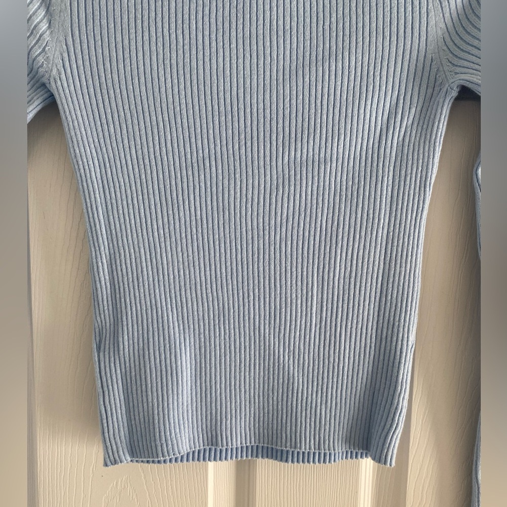 NWOT Old Navy Square Neck Ribbed Baby Blue Sweater size small - Picture 5 of 11